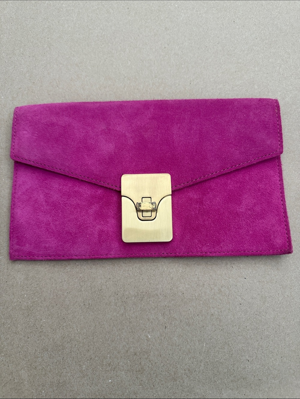 Talbots Pink Suede Clutch